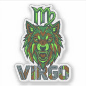 Esthetische Cyberpunk Techwear Maagd Zodiac Sticker (Voorkant)