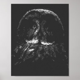 Esthetische Dark Uil Bird abstracte lijn kunst Poster