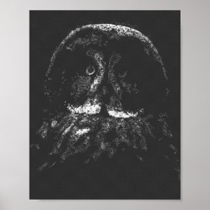 Esthetische Dark Uil Bird abstracte lijn kunst Poster