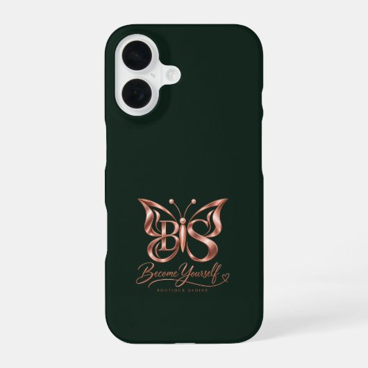 Esthetische Deep Forest Green iPhone 16 Hoes | Min Hoesje (Achterkant)