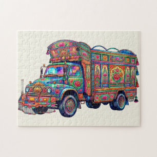 Esthetische Desi Vintage Pakistaanse Truckkunst Legpuzzel