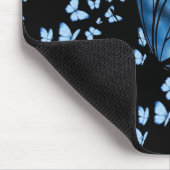 Esthetische donkerblauwe vlinder aangepaste bureau muismat (Hoek)