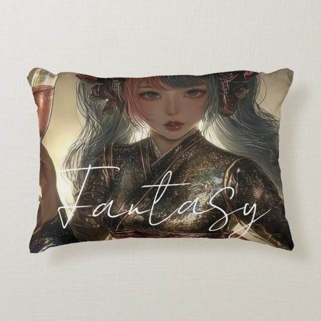 Esthetische / Donkere Fantasy Meisje Accent Kussen (Voorkant)