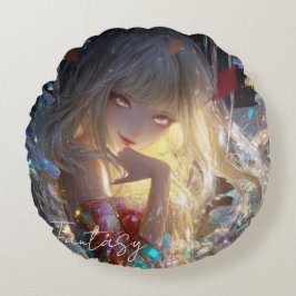 Esthetische / Donkere Fantasy Meisje Rond Kussen