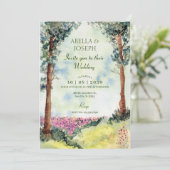 Esthetische dromerige bos bostuin bruiloft kaart (Staand voorkant)