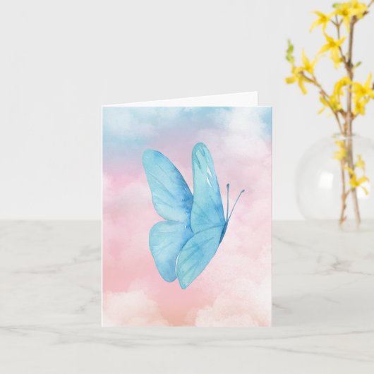 Esthetische dromerige vlinder kaart (Gele Bloem)