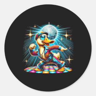 Esthetische eendendisco-danser ronde sticker