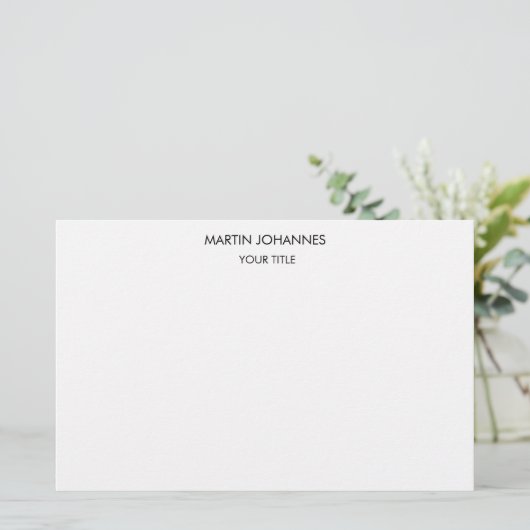 Esthetische effen professionele witte moderne briefpapier (Staand voorkant)