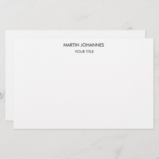 Esthetische effen professionele witte moderne briefpapier (Voorkant / Achterkant)