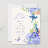 Esthetische elegante bloem bloesem vogel bruiloft save the date (Voorkant)