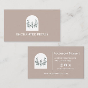 Esthetische Elegante Bloemen Boho Leaf Zachte Kleu Visitekaartje