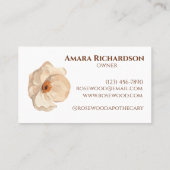 Esthetische Elegante Bloemen Zachte Beige Professi Visitekaartje (Achterkant)