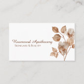 Esthetische Elegante Bloemen Zachte Beige Professi Visitekaartje (Voorkant)