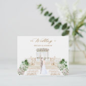 Esthetische elegante bruiloft waterverf briefkaart (Staand voorkant)