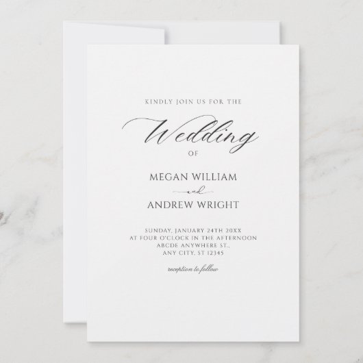 Esthetische elegante bruiloft waterverf kaart (Achterkant)