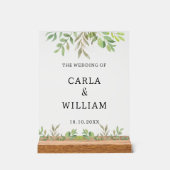 Esthetische Elegante Douanetekst Bruiloft Zaken Acryl Bord (Voorkant)