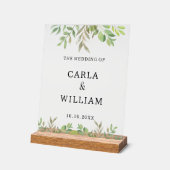 Esthetische Elegante Douanetekst Bruiloft Zaken Acryl Bord (Hoek)