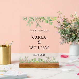 Esthetische Elegante Douanetekst Bruiloft Zaken Acryl Bord