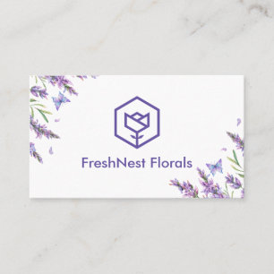 Esthetische Elegante Lavendel Bloemen Zachte Water Visitekaartje