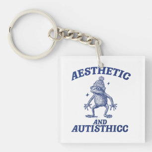 Esthetische en Autisthische Kikker Illustratie Sleutelhanger