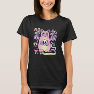 Esthetische en enge kat t-shirt