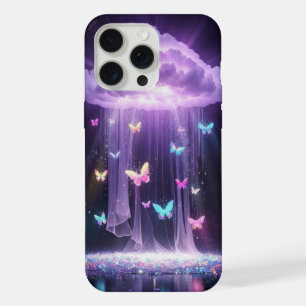🦋💜Esthetische Fantasie Vlinder Regen Paarse Wolk iPhone 15 Pro Max Case