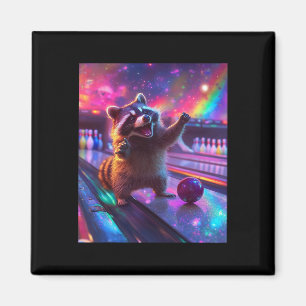 Esthetische Fantasycore Raccoon Bowling Funny Magneet