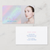 Esthetische faux iriserende pastelkleuren visitekaartje (Voorkant / Achterkant)