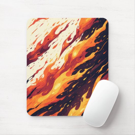 Esthetische Fire Design Mousepad Muismat (Met muis)