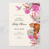 Esthetische flora fauna lente babyshower kaart (Voorkant)