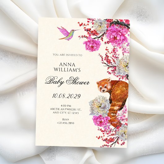 Esthetische flora fauna lente babyshower kaart