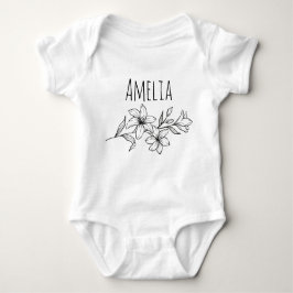 Esthetische Floral gepersonaliseerde baby meisje n Romper
