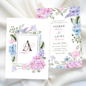 Esthetische Floral hortensia bruiloft Kaart