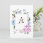 Esthetische Floral hortensia bruiloft Kaart (Staand voorkant)