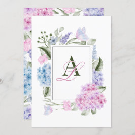 Esthetische Floral hortensia bruiloft Kaart