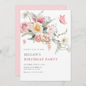 Esthetische florale pastel waterverf kaart (Voorkant / Achterkant)