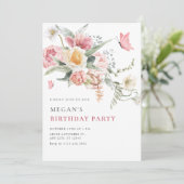 Esthetische florale pastel waterverf kaart (Staand voorkant)