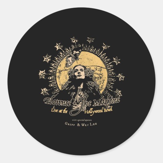 Esthetische Florence Machine VTG Ronde Sticker (Voorkant)