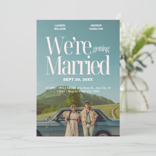  esthetische foto bruiloft film poster kaart (Staand voorkant)