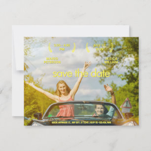 Esthetische foto bruiloft poster save the date
