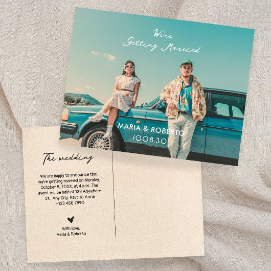  esthetische foto waar we mee gaan trouwen briefkaart