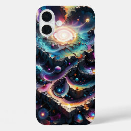 Esthetische galaxie patronen iPhone 16 plus hoesje