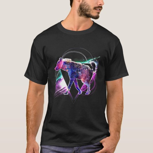 Esthetische Galaxy Hyena T-Shirt (Voorkant)