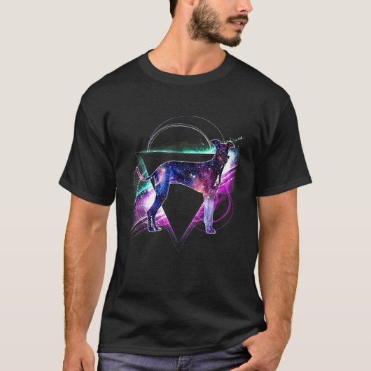 Esthetische Galaxy Italiaans Greyhound T-Shirt (Voorkant)