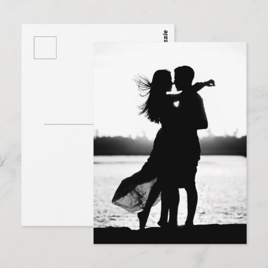  esthetische gepersonaliseerde zwart-wit foto briefkaart (Voorkant / Achterkant)