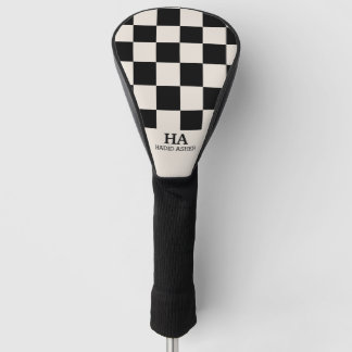Esthetische geruite retro monogram begingetters golfheadcover