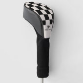 Esthetische geruite retro monogram begingetters  golfheadcover (Schuin)