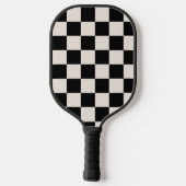 Esthetische geruite retro monogram beginkapitalen pickleball paddle (Achterkant)