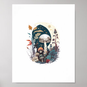 Esthetische Goblincore Cottagecore Paddenstoel Bot Poster