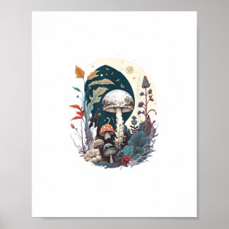 Esthetische Goblincore Cottagecore Paddenstoel Bot Poster